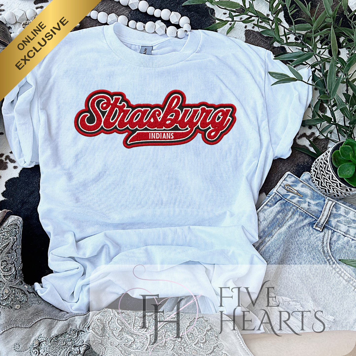 * Exclusive Strasburg Indians faux chenille