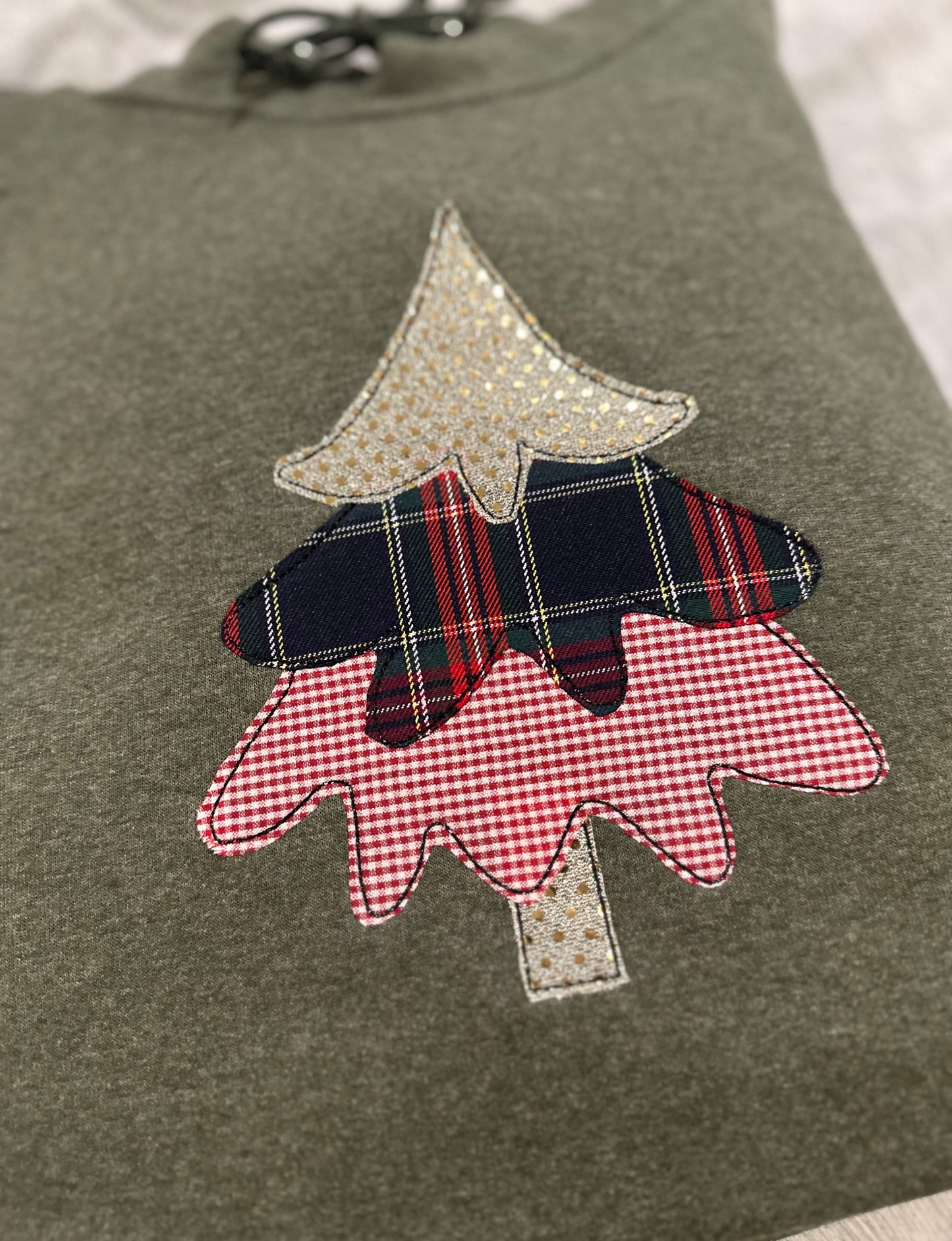 Christmas Tree layered appliqué Embroidery Hoodie Only