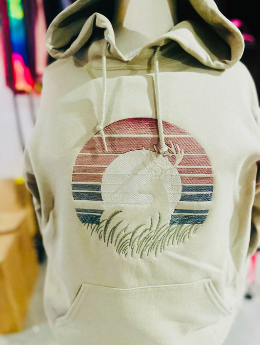 Sunset Deer Embroidery