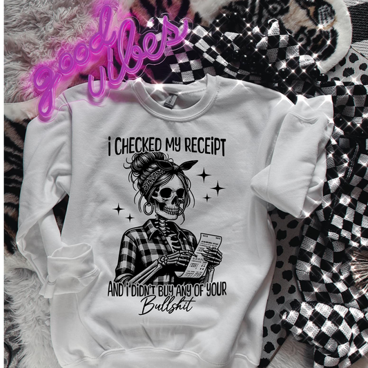 I checked my receipts