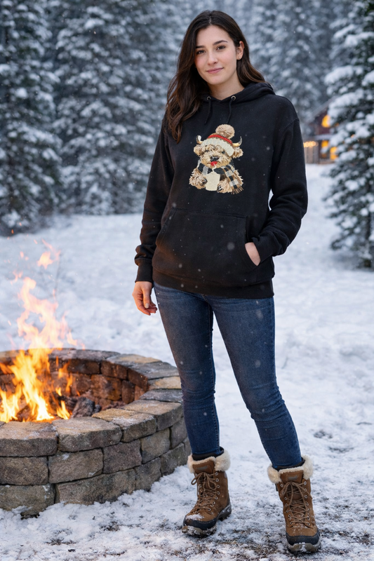 Winter Highland Cow | Embroidery