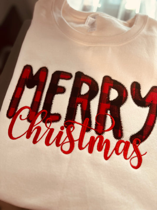 Merry Christmas Embroidered Appliqué