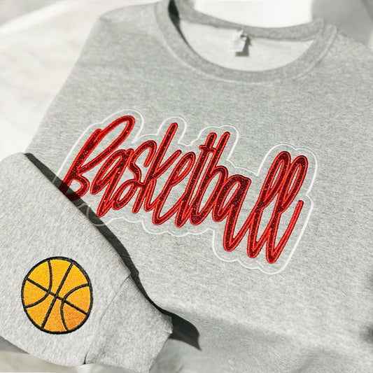 Basketball; Glitter/Appliqué Embroidery