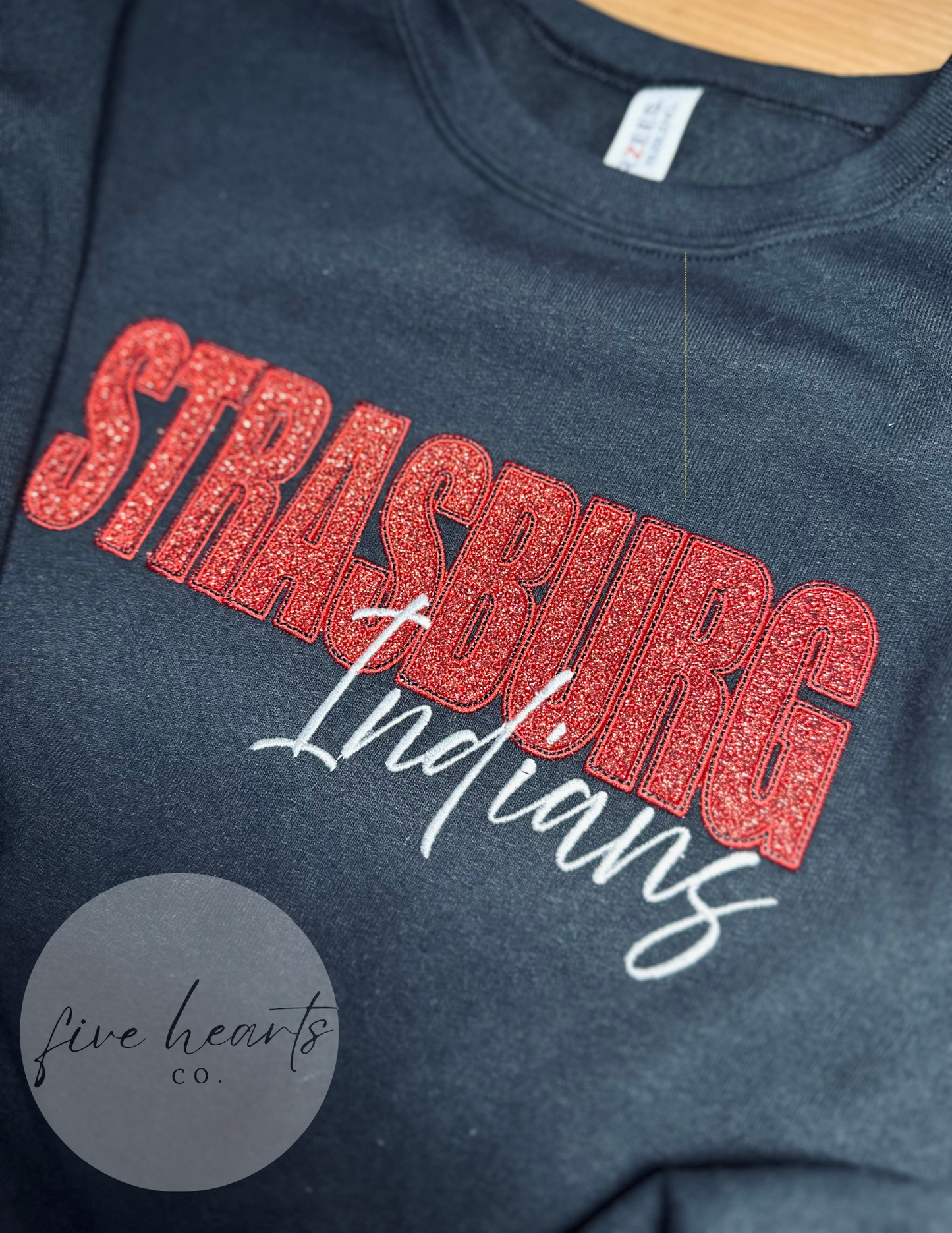 Strasburg Indians Glitter Appliqué Embroidery