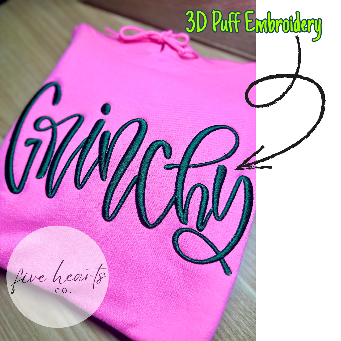 Grinchy 3D Puff Embroidered