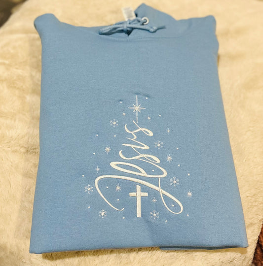 Christmas Tree/Jesus Embroidered
