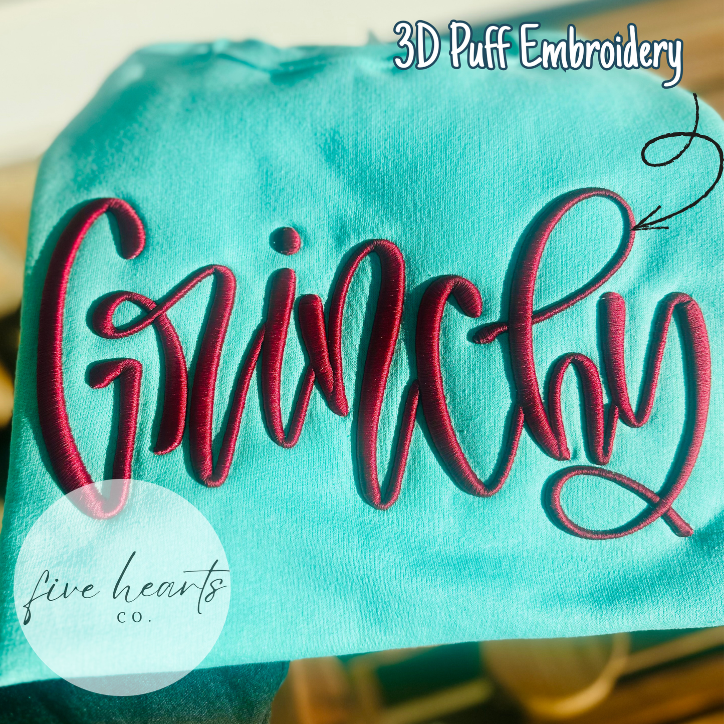 Grinchy 3D Puff Embroidered