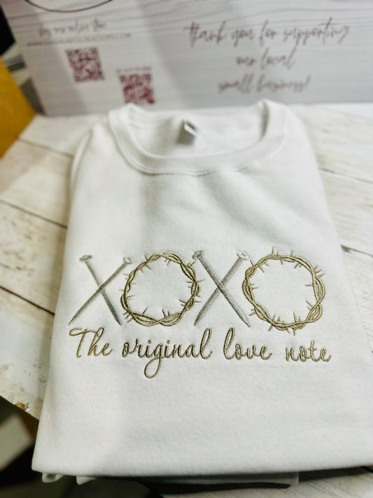 XOXO Original Love Note Embroidery